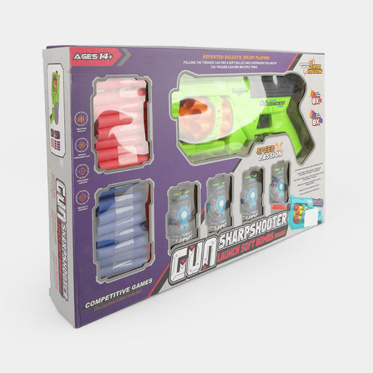 Automatic Soft Darts Blaster Set with Target Cans