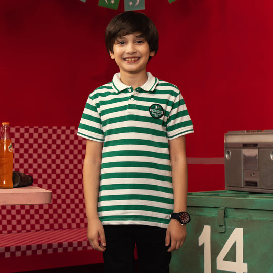 Boys Cotton PK Polo Freedom-Snow.White