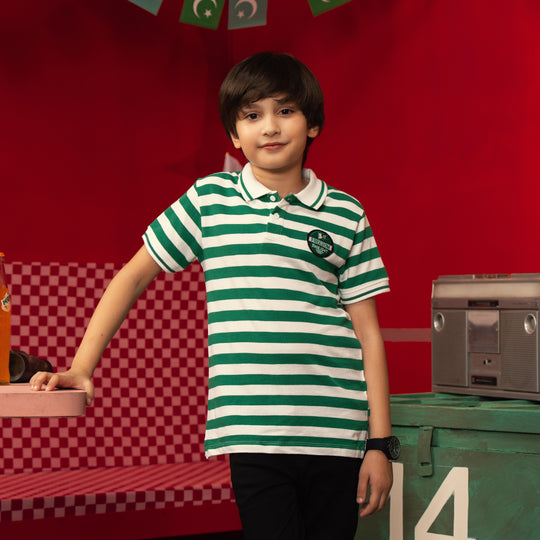 Boys Cotton PK Polo Freedom-Snow.White