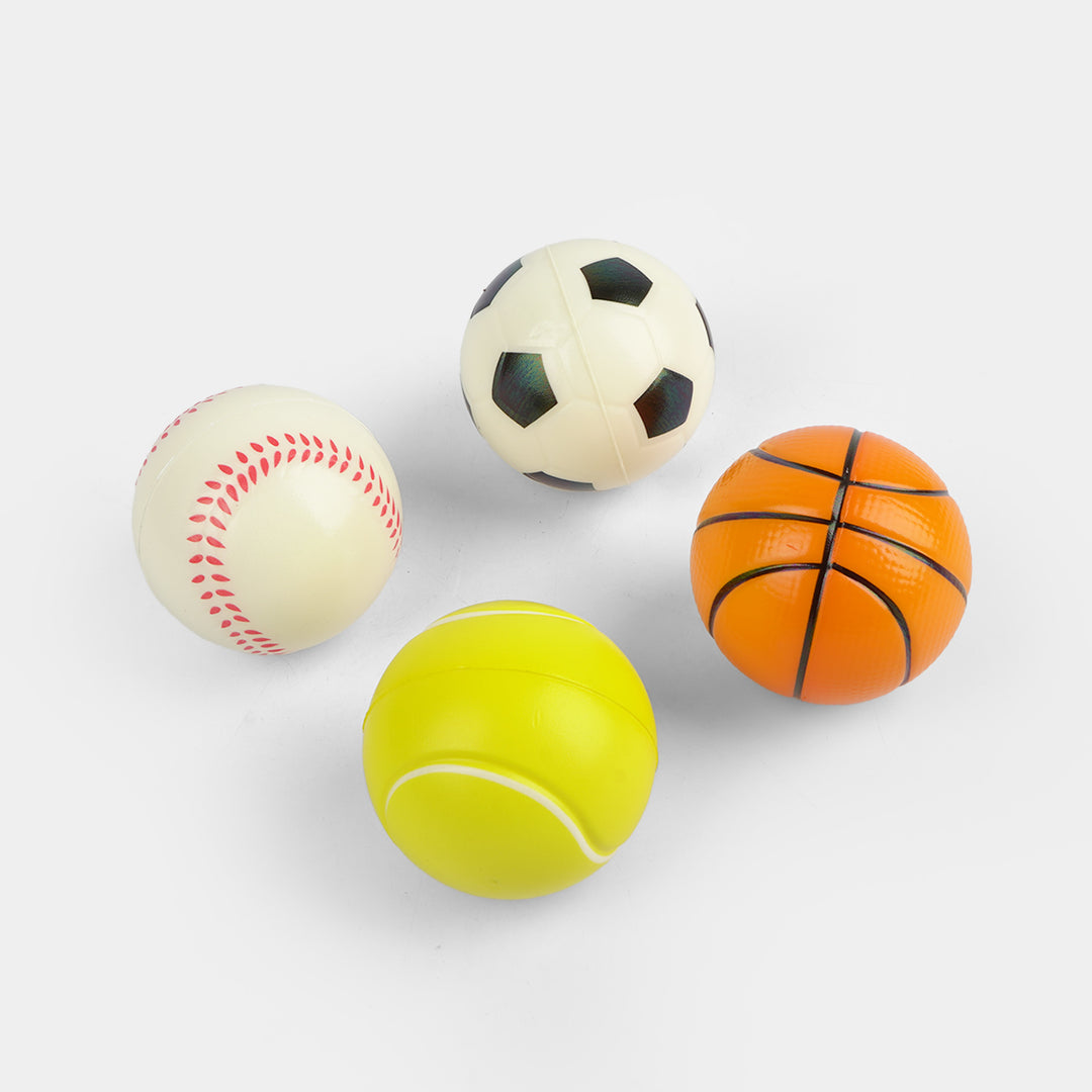 Mini PU Foam Sports Balls Set (4-Pack)
