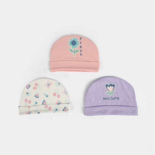 Infant Unisex Cotton Interlock Cotton Interlock Cap PK Of 3