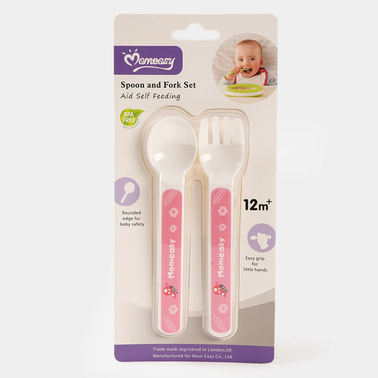 Baby Spoon & Fork Set | Pink