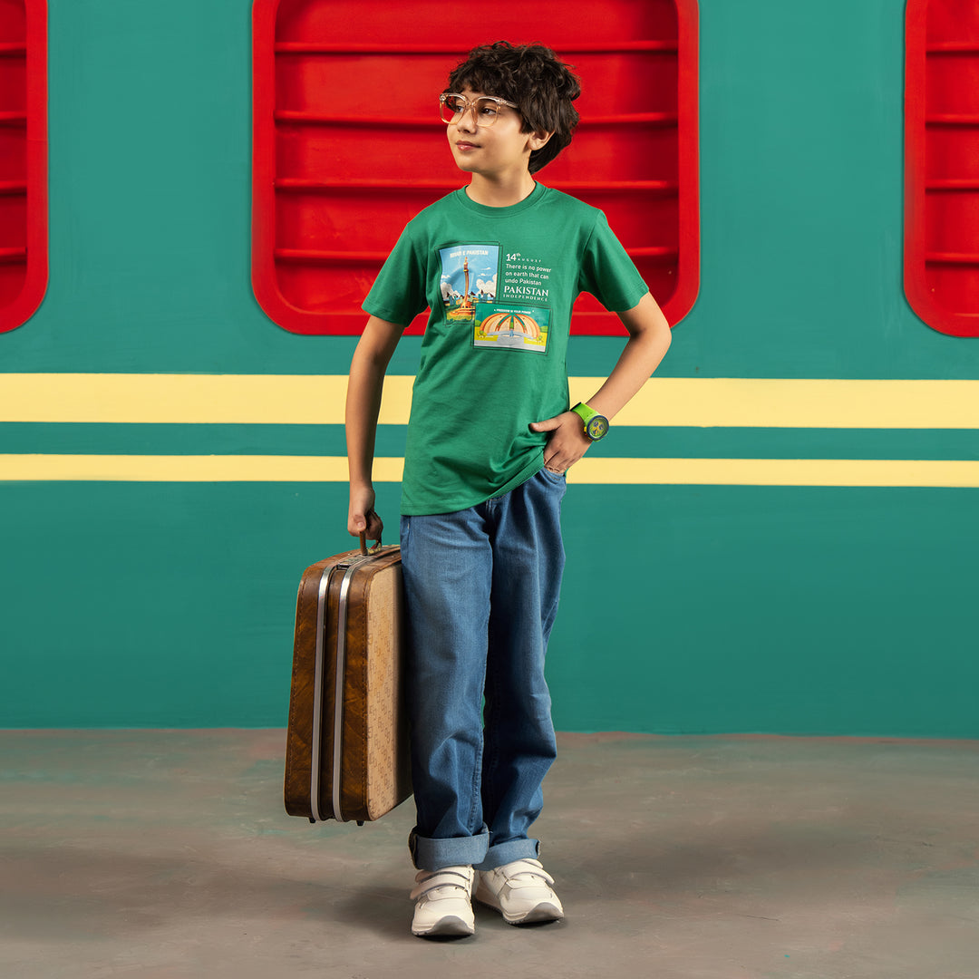 Boys Polyester Cotton Blended T-Shirt One Green Revolution