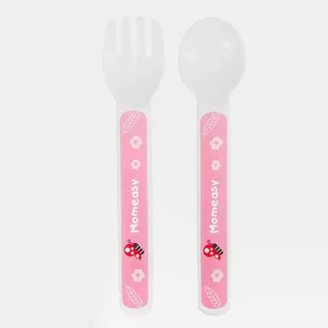 Baby Spoon & Fork Set | Pink