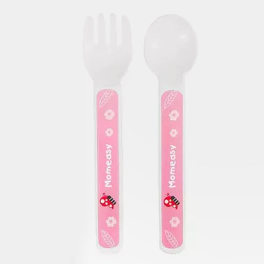 Baby Spoon & Fork Set | Pink