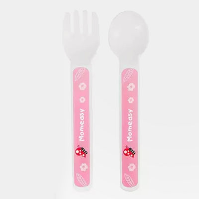 Baby Spoon & Fork Set | Pink