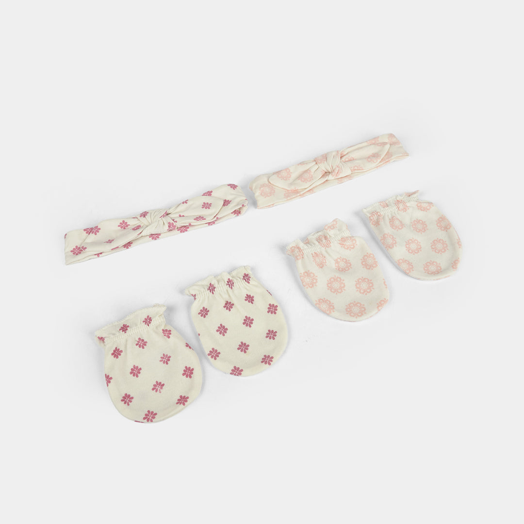 Baby Headband & Mittens Set | 4Pcs