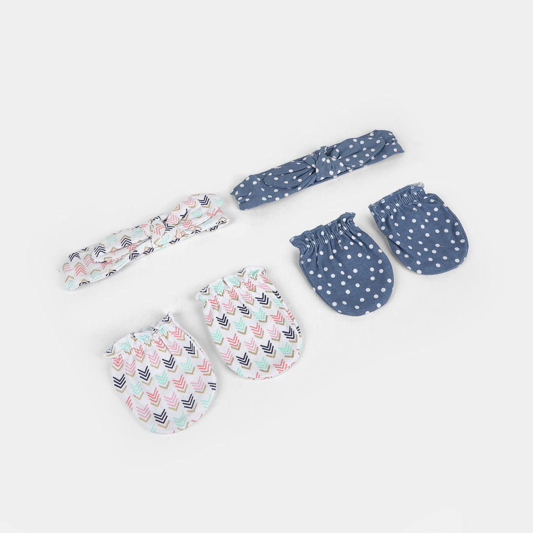 Baby Headband & Mittens Set | 4Pcs