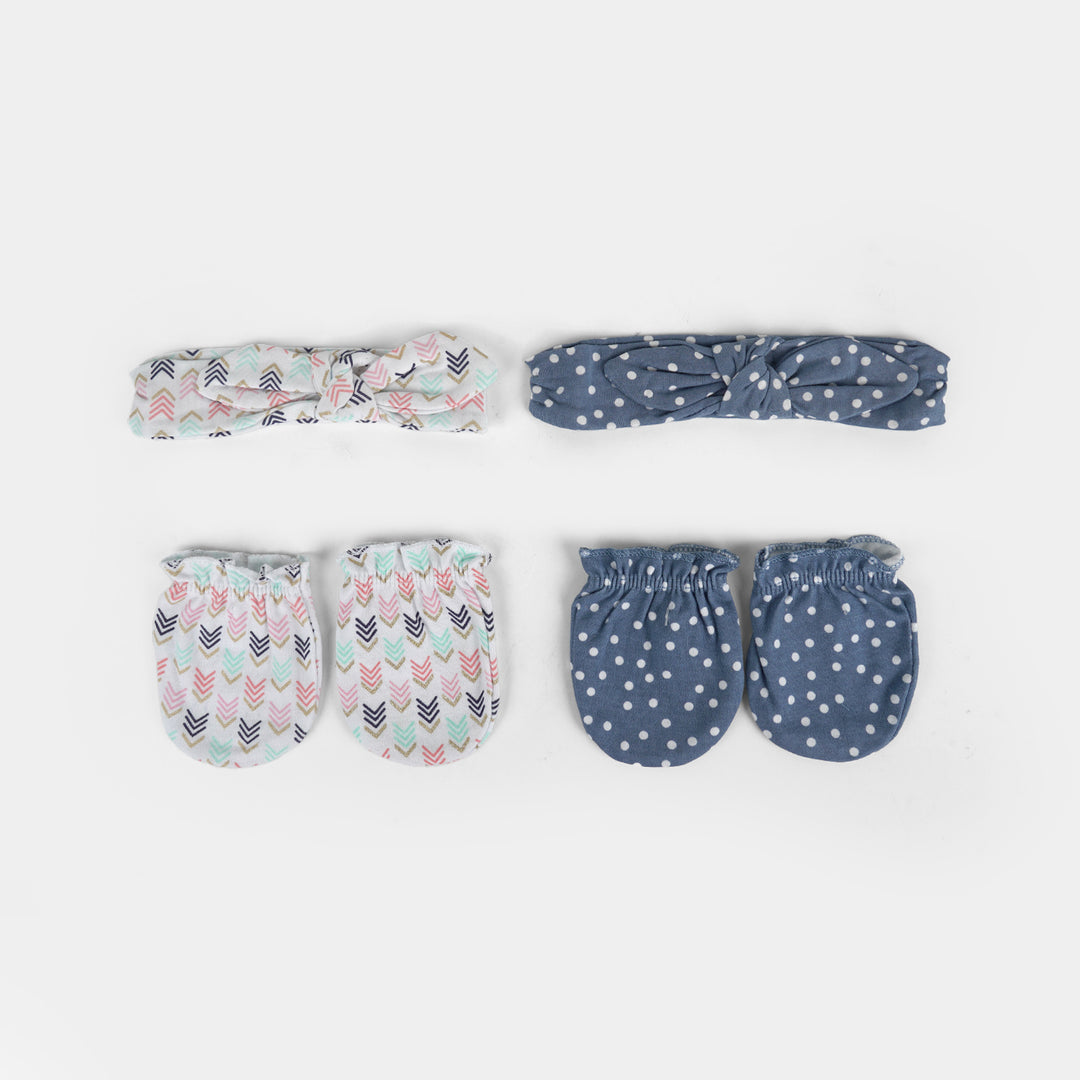 Baby Headband & Mittens Set | 4Pcs