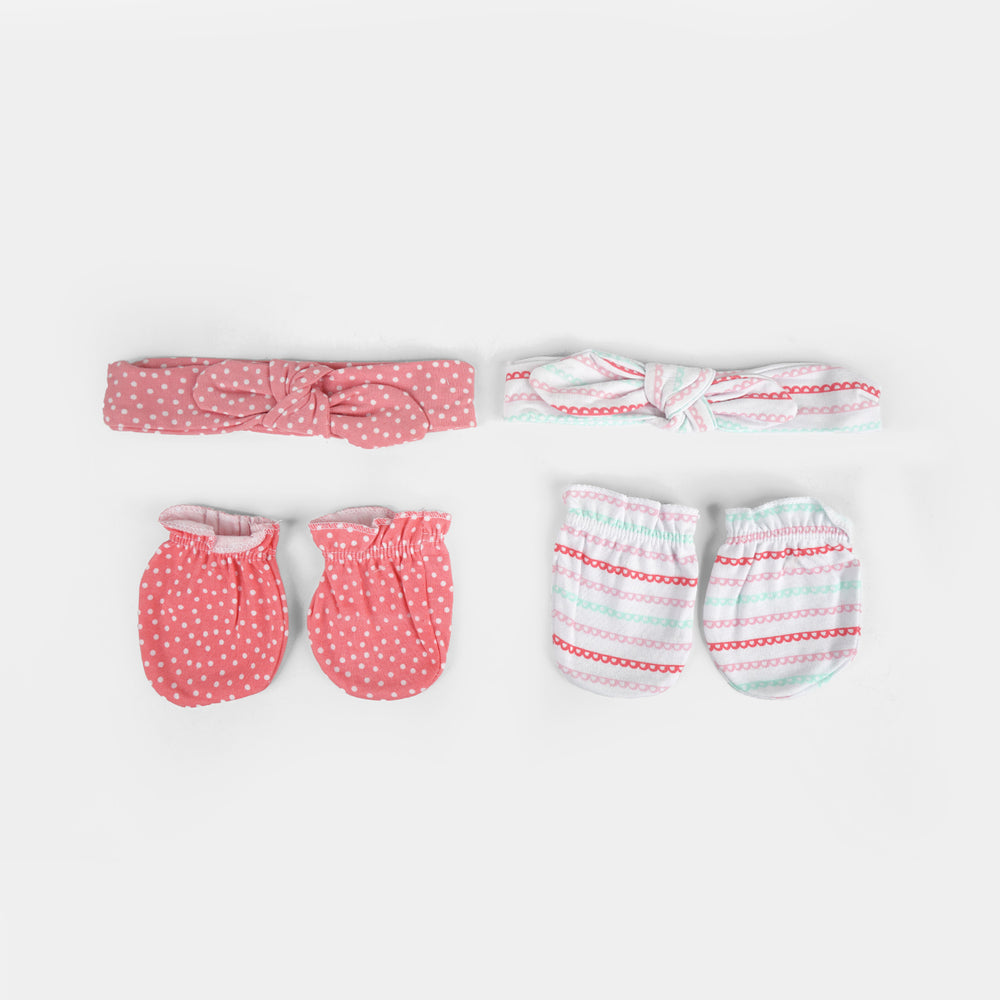 Baby Headband & Mittens Set | 4Pcs