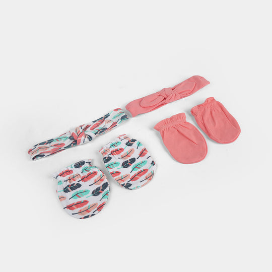 Baby Headband & Mittens Set | 4Pcs