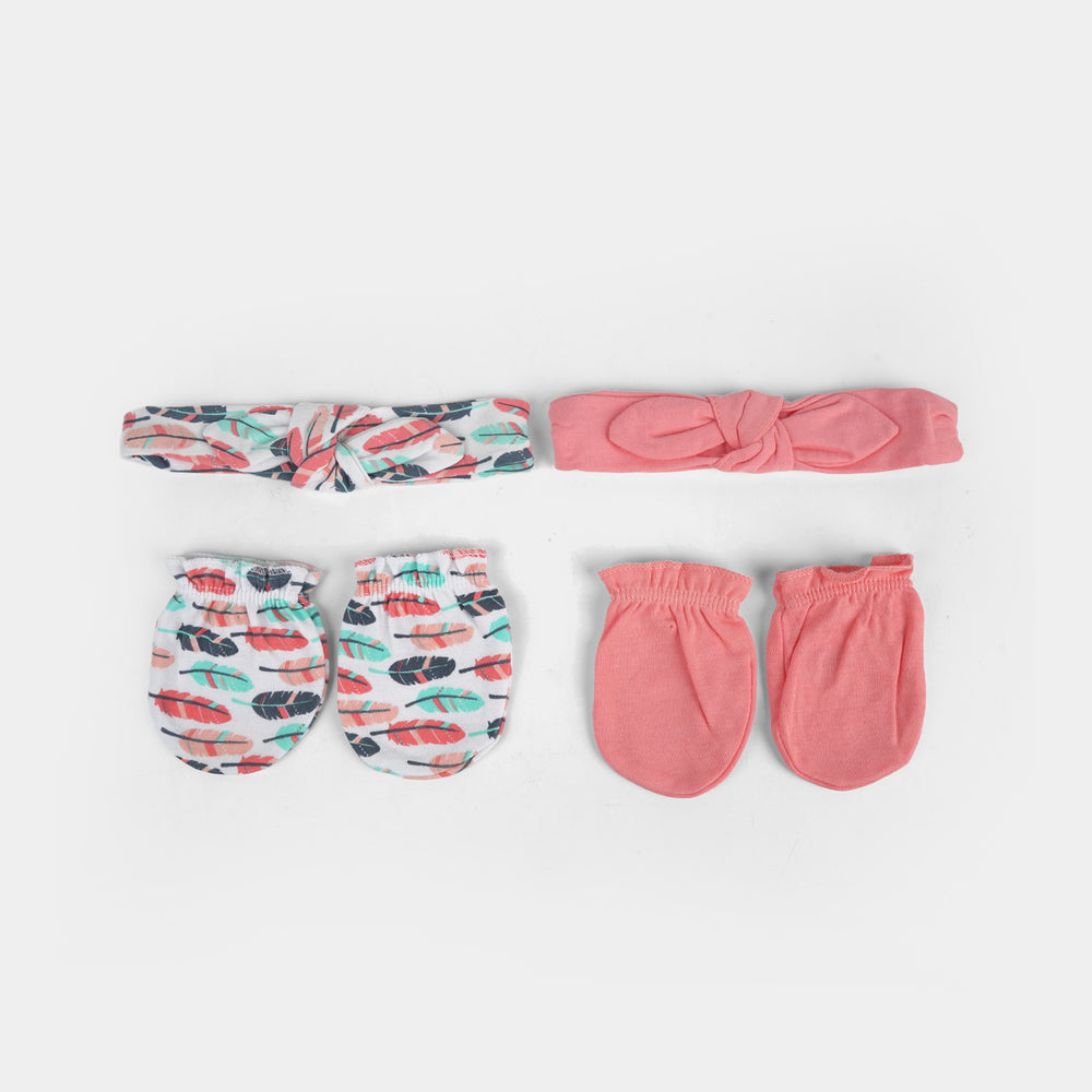 Baby Headband & Mittens Set | 4Pcs