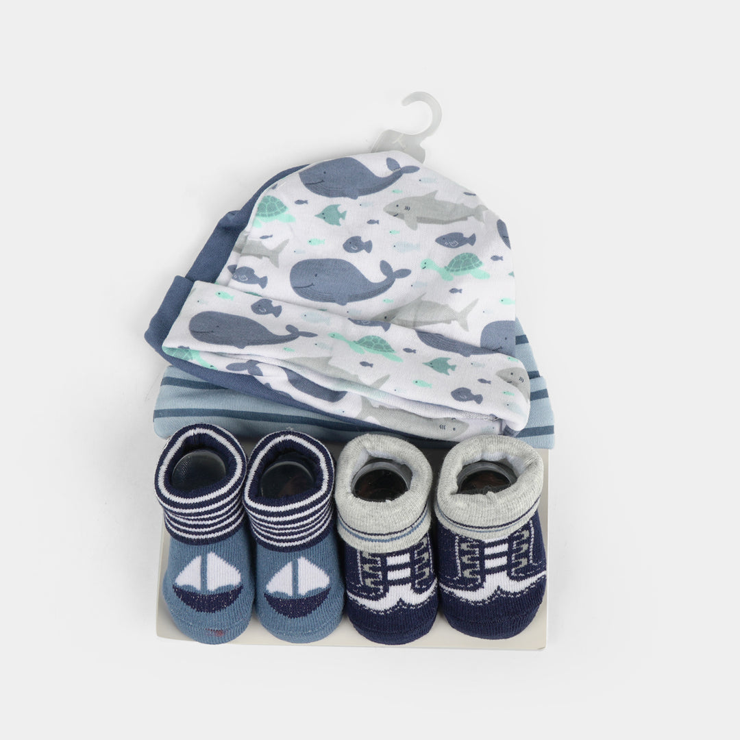 Cotton Baby Cap & Socks Pack Of 5