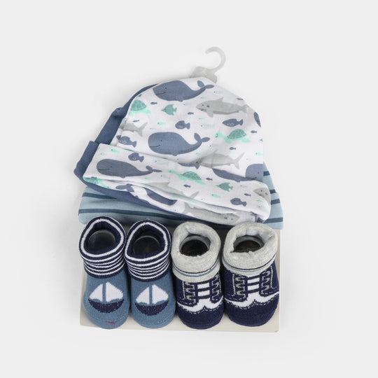 Cotton Baby Cap & Socks Pack Of 5