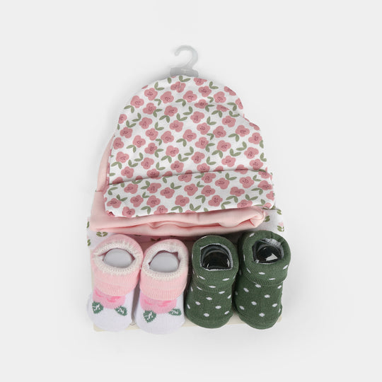 Cotton Baby Cap & Socks Pack Of 5