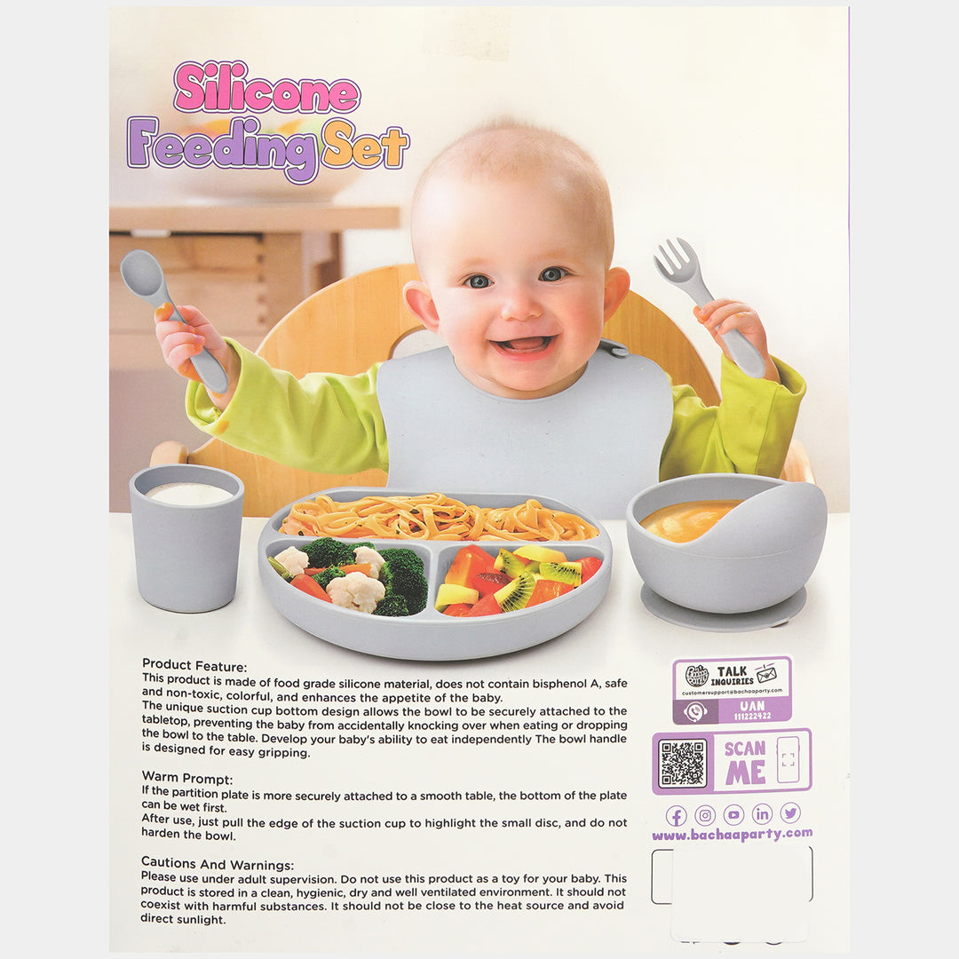 Soft Silicone Baby First Stage Self-Feeding Set