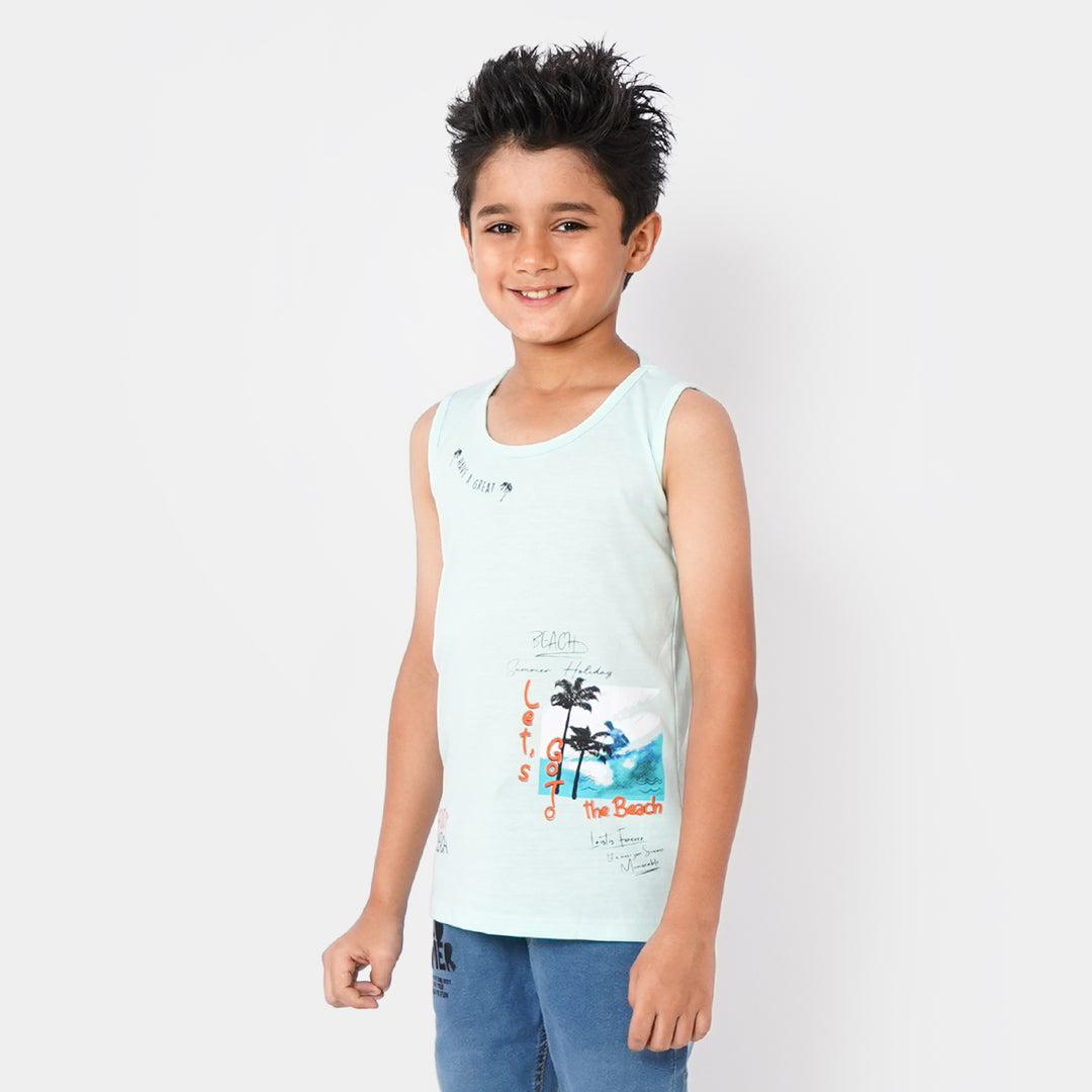 Boys Cotton Sando Bare Foot - Sky blue