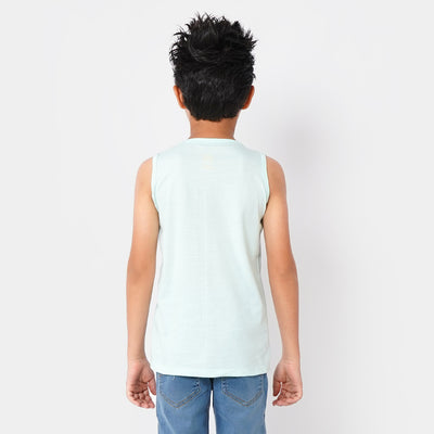 Boys Cotton Sando Bare Foot - Sky blue