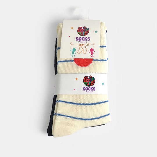 Girls Sock Pack of 2 Heart-Navy/Off. White