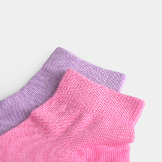 Girls Ankle Sock Pack of 2 Nice & Fun-Purple. Pink