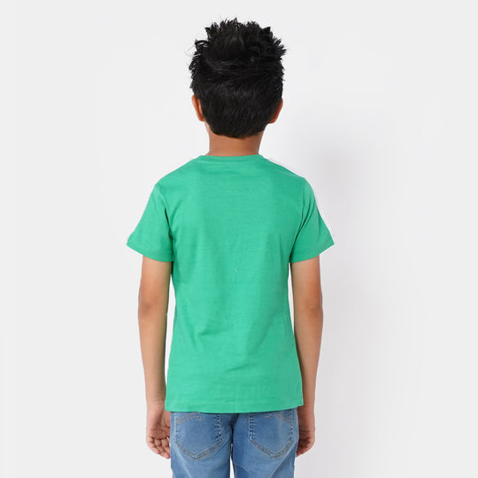 Boys Cotton T-Shirt Play - Holly Green