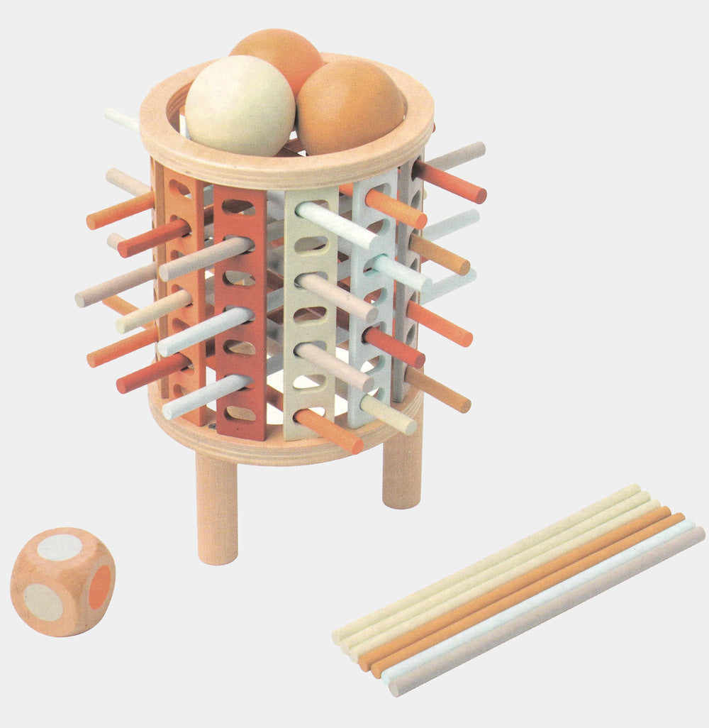 Wooden Kerplunk-Style Falling Wooden Balls Game