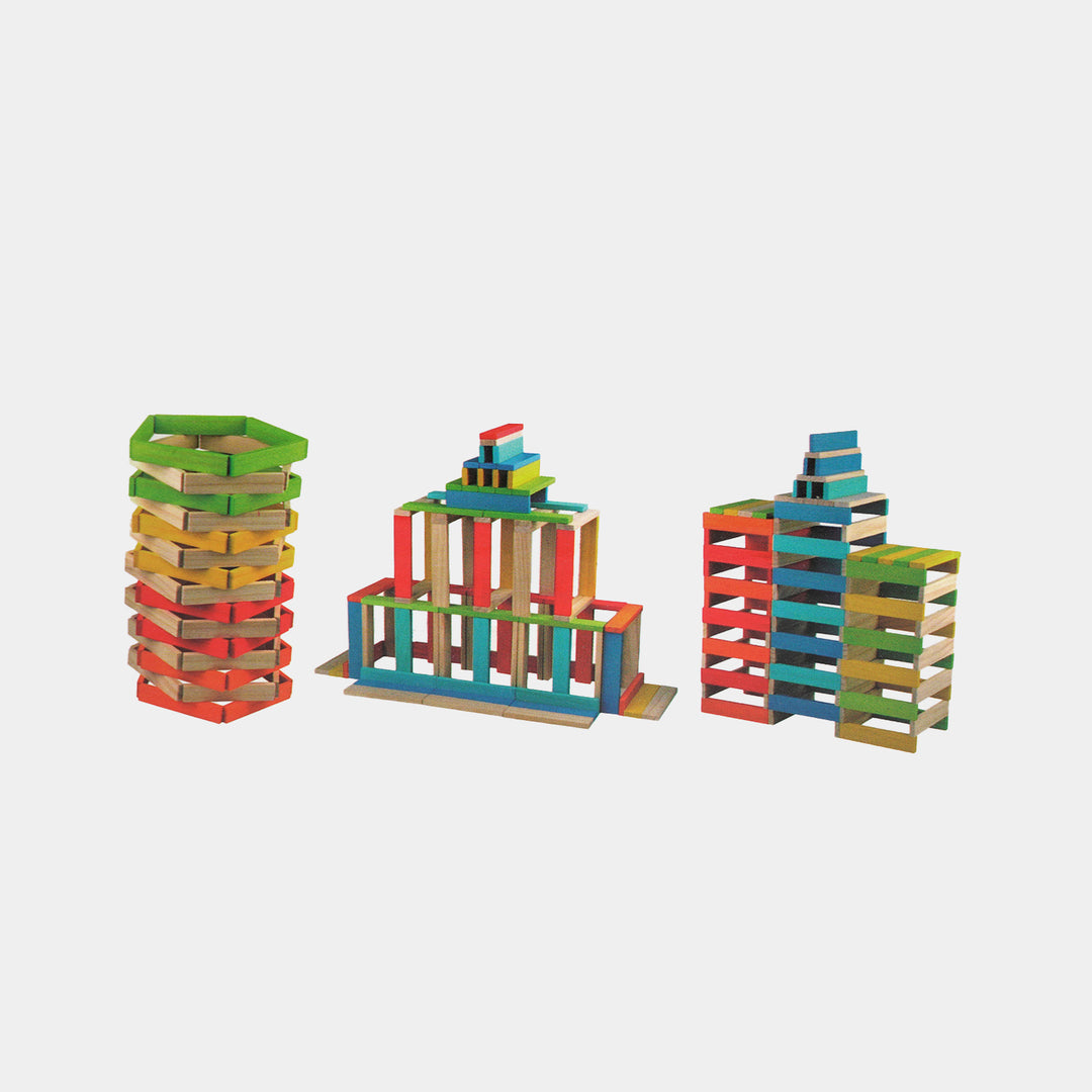 STEM Wooden Construction Planks & Marble Run Toy Set