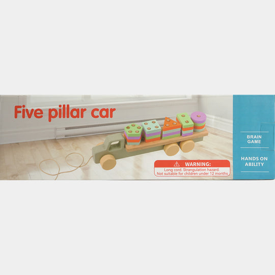 Educational Wooden Stacking Pull Toy for Kids
