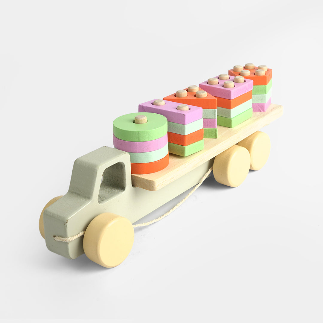 Educational Wooden Stacking Pull Toy for Kids