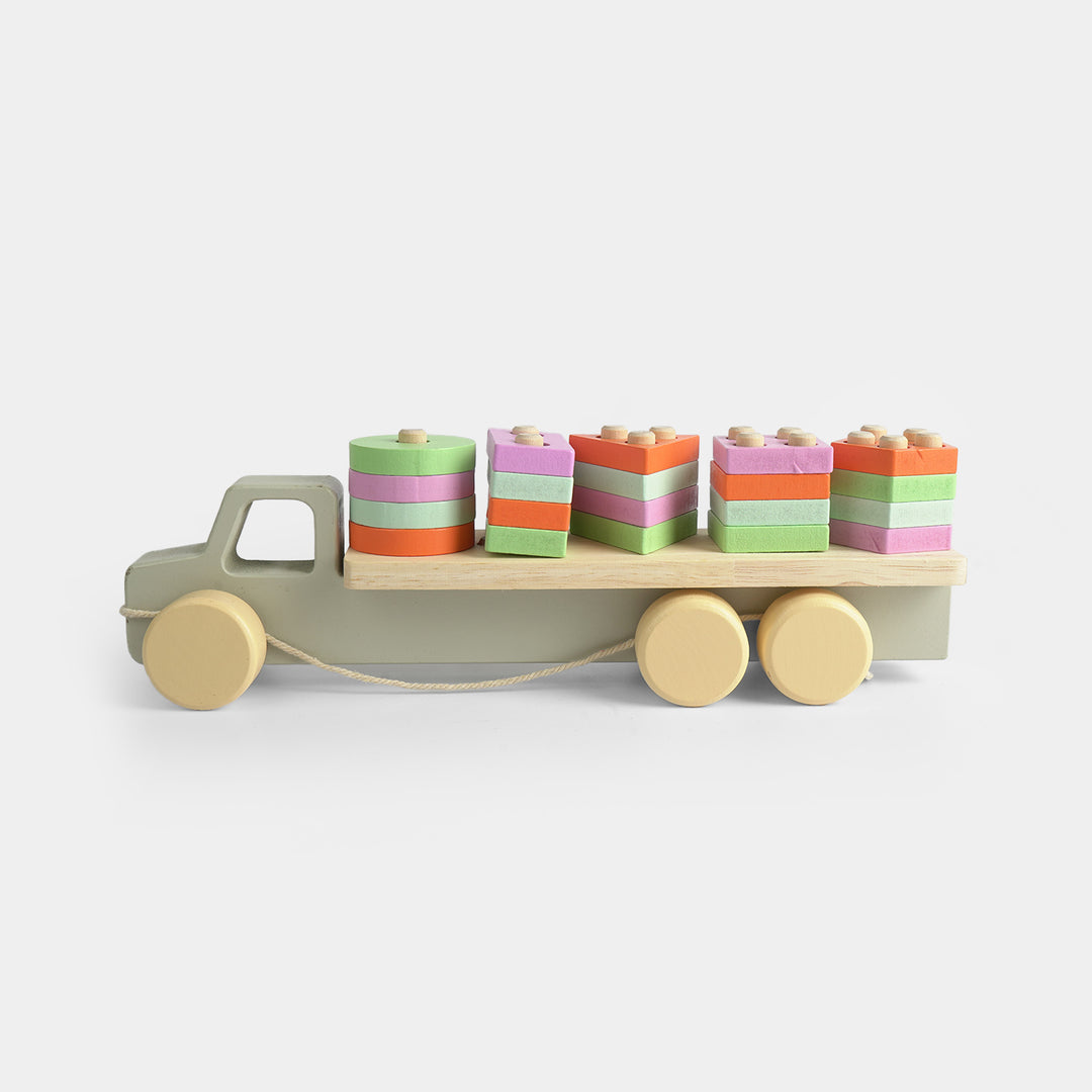 Educational Wooden Stacking Pull Toy for Kids