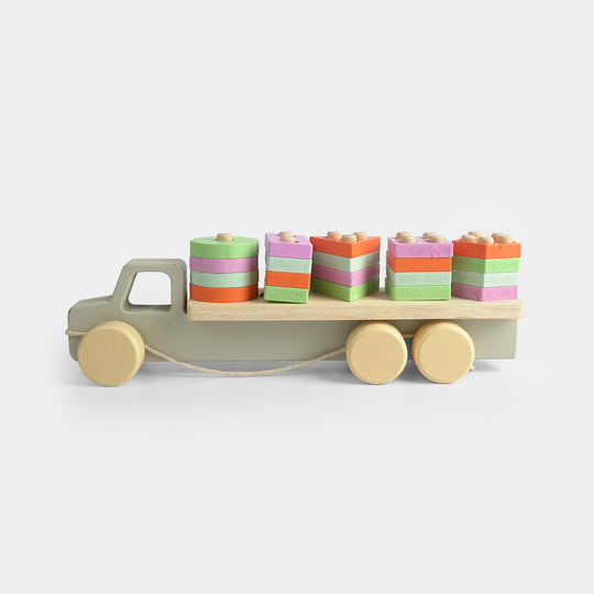 Educational Wooden Stacking Pull Toy for Kids