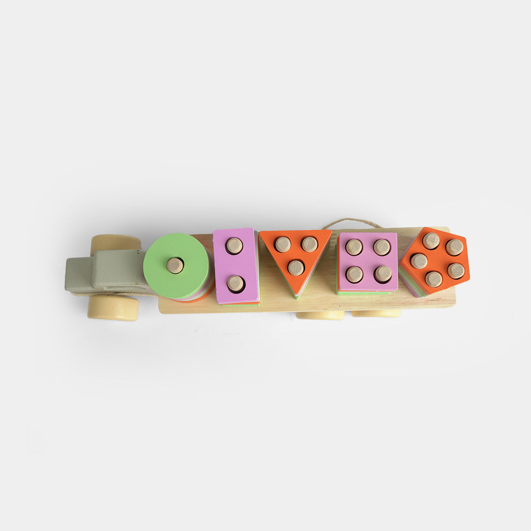 Educational Wooden Stacking Pull Toy for Kids