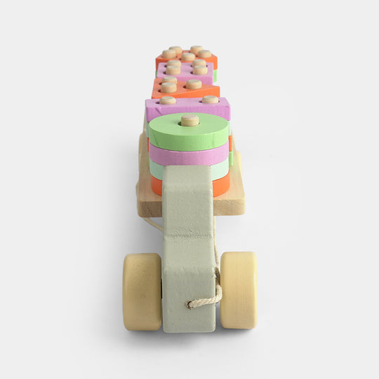 Educational Wooden Stacking Pull Toy for Kids