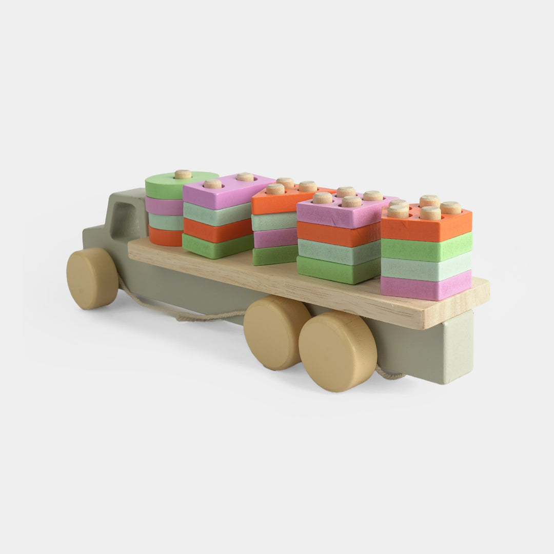 Educational Wooden Stacking Pull Toy for Kids