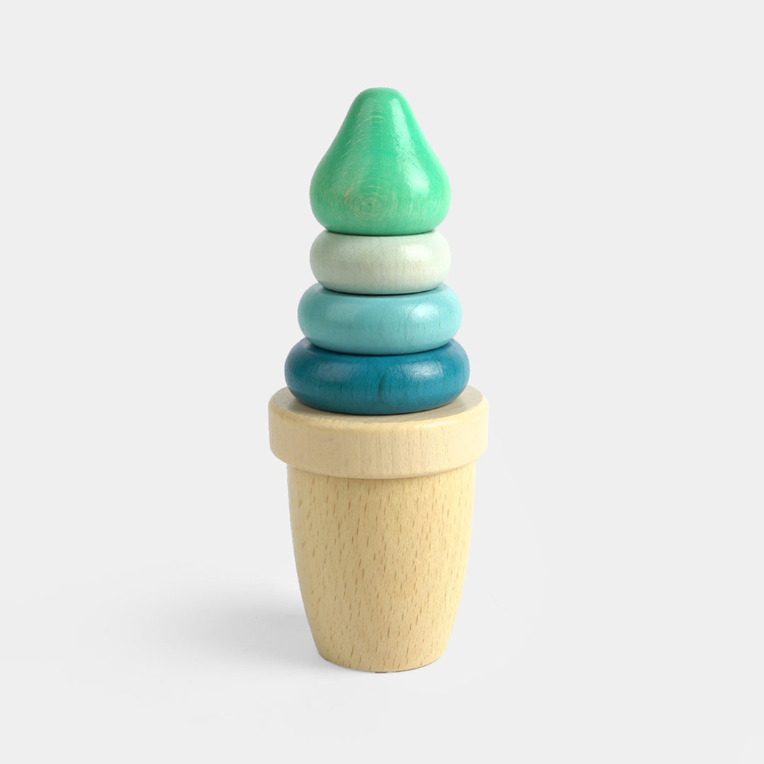 Wooden Ice Cream Stacking Tower Play Food Toy