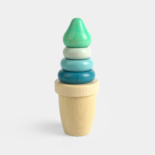 Wooden Ice Cream Stacking Tower Play Food Toy