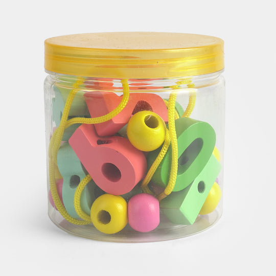 Wooden Lacing Beads & Number Threading Toy Set