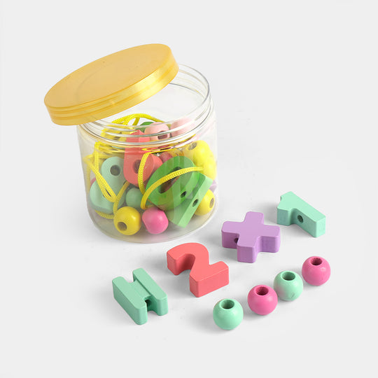 Wooden Lacing Beads & Number Threading Toy Set