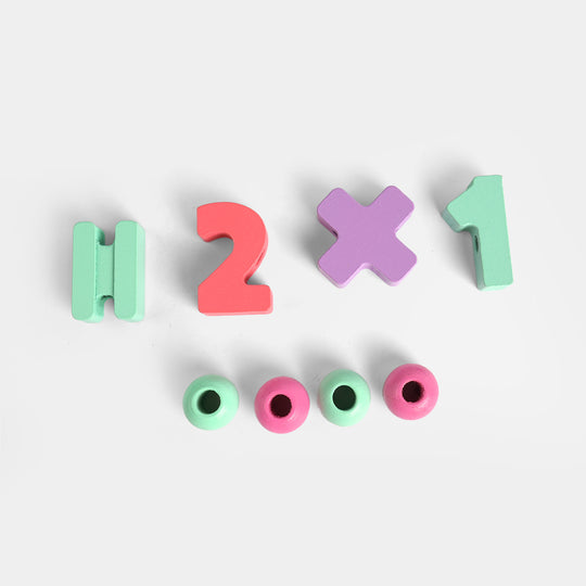 Wooden Lacing Beads & Number Threading Toy Set