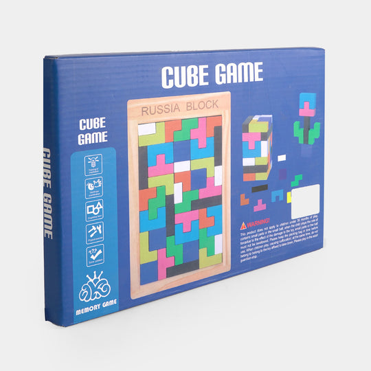 Wooden Tetris Puzzle Geometric Stacking Brain Game
