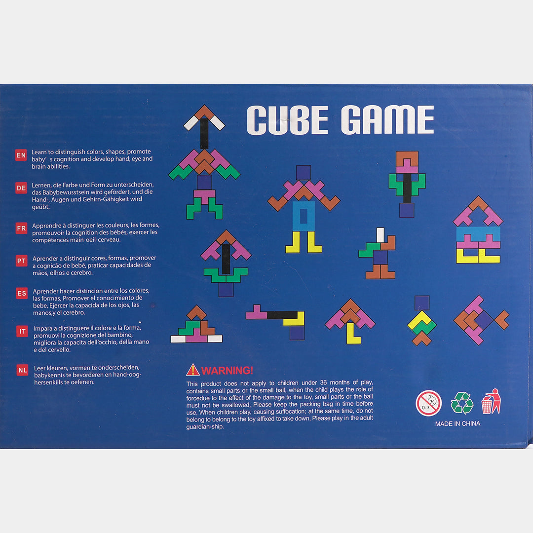 Wooden Tetris Puzzle Geometric Stacking Brain Game