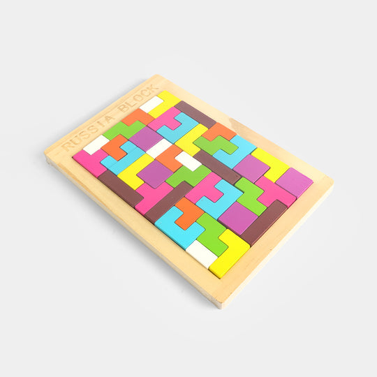 Wooden Tetris Puzzle Geometric Stacking Brain Game