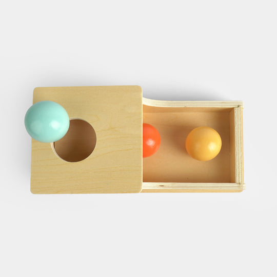 Educational Ball Drop Toy Wooden Object Permanence Box