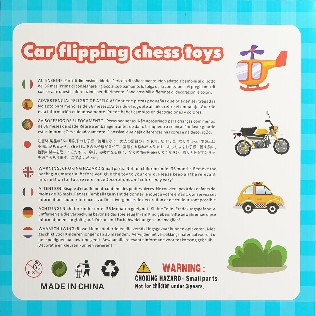 Educational Wooden Car Flipping Chess Memory Game for Kids