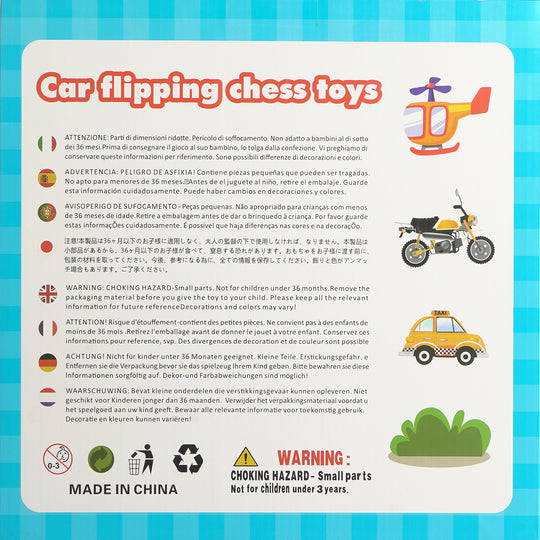 Educational Wooden Car Flipping Chess Memory Game for Kids