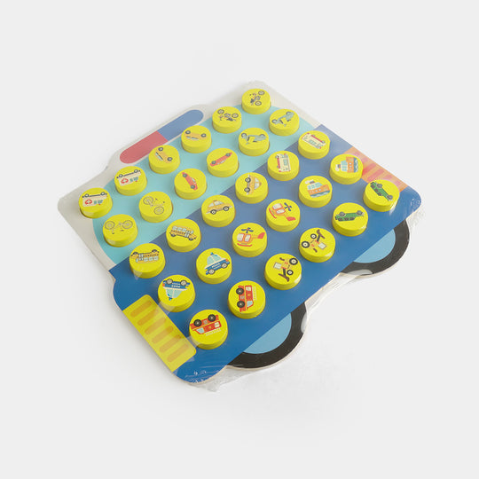 Educational Wooden Car Flipping Chess Memory Game for Kids