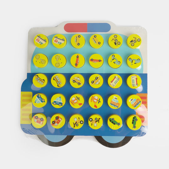 Educational Wooden Car Flipping Chess Memory Game for Kids