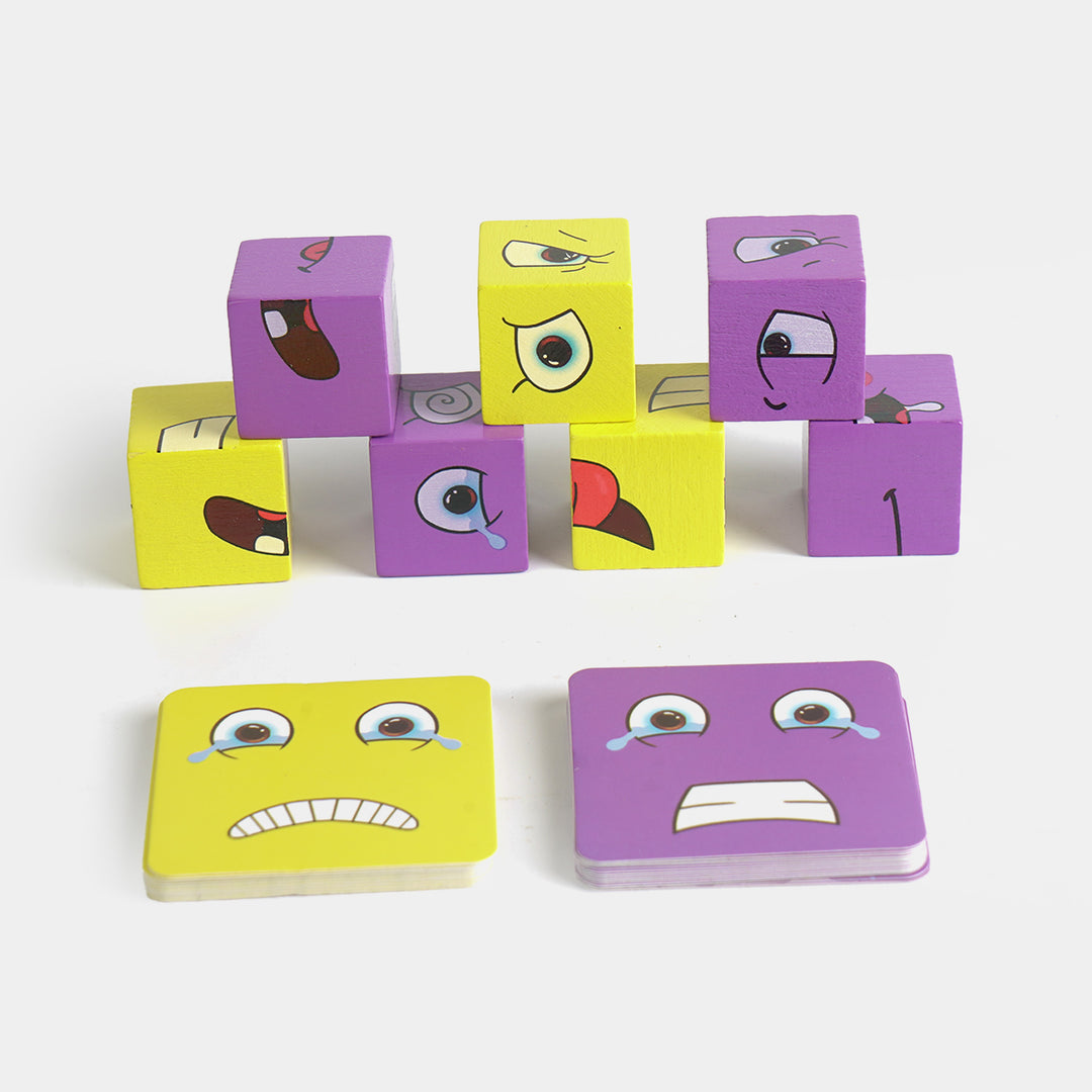 Face Changing Wooden Building Blocks Game for Kids