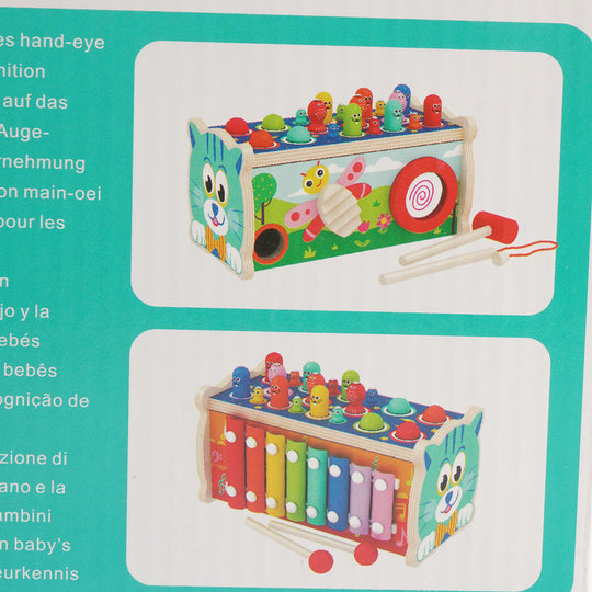 Montessori Multifunctional Wooden Xylophone & Pound Toy