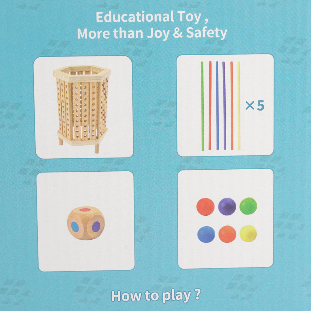 Wooden Kerplunk-Style Falling Wooden Balls Game